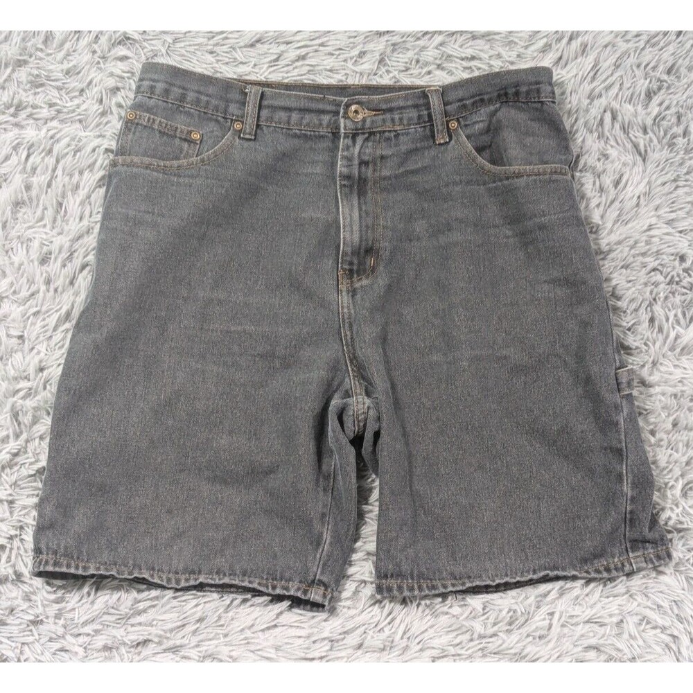 Oscar Jeans Mens Shorts‎  Size 34 Denim Jean Carpenter Cargo Cotton Blue Gray